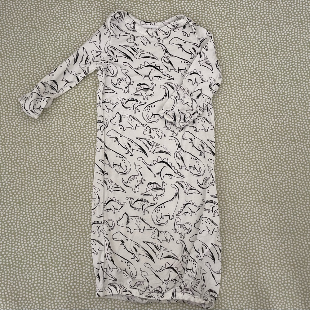 Angel Dear Elastic Gown Black Dino Sz 0-3